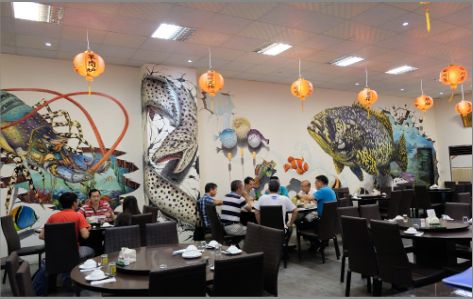 南丰海鲜餐厅墙体彩绘